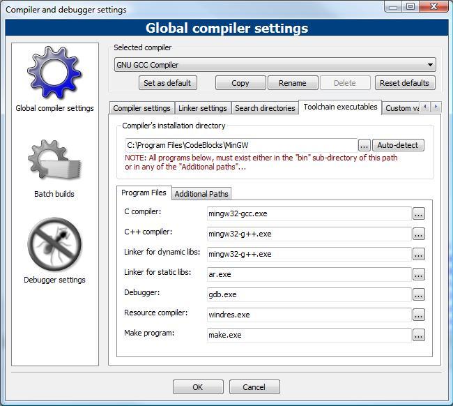 codeblocks compiler whited out