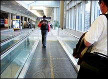 A moving walkway