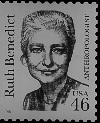 A photo of a 46 cent US stamp with Ruth Benedicts picture.